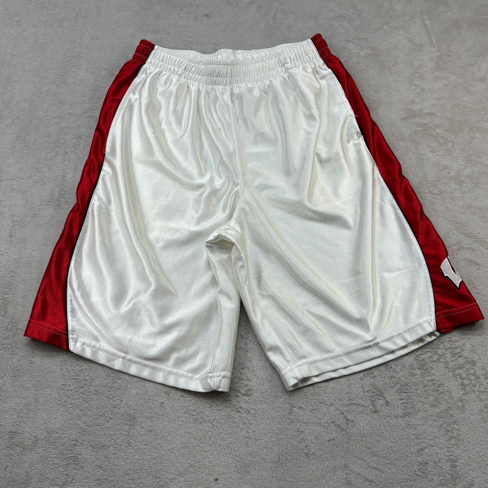 Wisconsin Badgers Shorts Mens Large White Red NCAA Athletic Basketball Mesh Y2K